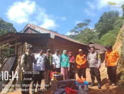 Polsek Mambi Bersama Instansi Terkait Salurkan Bantuan Korban Longsor di Desa Salualo