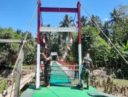 Pembangunan Jembatan Perintis Garuda di Dusun Bulu Bawang kini memasuki tahap finishing.