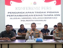 Beroperasi Tengah Malam, Polresta Mamuju Gerebek Tambang Emas Ilegal di Bonehau