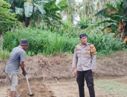 Bhabinkamtibmas Polsek Malunda Pantau Persiapan Lahan Semangka Warga Binaan di Galung