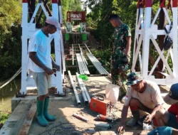 Jembatan Gantung Tadisi Mulai Terbangun, Warga Sambut dengan Antusias
