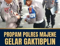 Propam Polres Majene Gelar Gaktiblin di Polsek Sendana, Tegaskan Profesionalitas dan Pelayanan Prima