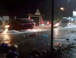 Hujan Deras Rendam Sejumlah Wilayah di Polewali Mandar, Jalan Muhammad Yamin Depan Cadika Kembali Diterjang Banjir