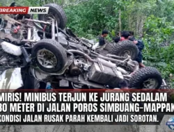 Miris! Minibus Terjun ke Jurang Sedalam 30 Meter di Jalan Poros Simbuang–Mappak, Kondisi Jalan Rusak Parah Kembali Jadi Sorotan
