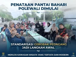 Penataan Pantai Bahari Polewali Dimulai, Standarisasi Gerobak Pedagang Jadi Langkah Awal Menuju Kawasan Wisata yang Tertata dan Modern