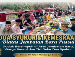 Duduk Bersimpuh di Atas Jembatan Baru, Warga Pussui dan TNI Gelar Doa Syukur