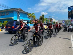 Patroli Bersepeda Sat Samapta Polres Majene Sisir Sudut Kota, Hadirkan Rasa Aman Lewat Pendekatan Humanis