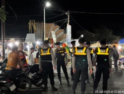 Patroli Kamtibmas Pada Malam Hari, Samapta Polres Majene Sisir Pasar Malam dan Area Pelabuhan Majene