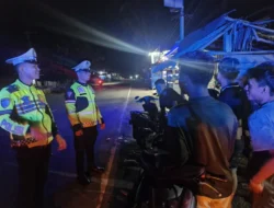 Jaga Malam yang Tetap Aman, Patroli Blue Light Polantas KARIB Polda Sulbar Sisir Wilayah Kalukku