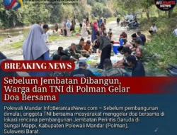 Sebelum Jembatan Dibangun, Warga dan TNI di Polman Gelar Doa Bersama