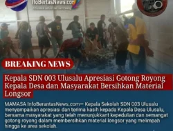 Kepala SDN 003 Ulusalu Apresiasi Gotong Royong Kepala Desa dan Masyarakat Bersihkan Material Longsor