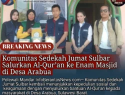 Komunitas Sedekah Jumat Sulbar Salurkan Al-Qur’an ke Enam Masjid di Desa Arabua