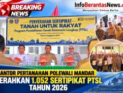Kantor Pertanahan Polewali Mandar Serahkan 1.052 Sertipikat PTSL Tahun 2026