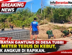 Jembatan Gantung 120 Meter di Desa Tubbi Terus Dikebut, Blok Angkur Dirapikan
