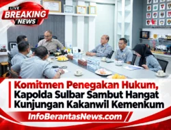 Komitmen Penegakan Hukum, Kapolda Sulbar Sambut Hangat Kunjungan Kakanwil Kemenkum