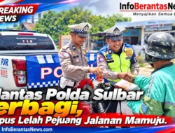 Polantas Polda Sulbar Berbagi, Hapus Lelah Pejuang Jalanan Mamuju