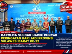 Kapolda Sulbar Hadiri Puncak Peringatan Hari Jadi Provinsi Sulawesi Barat ke-22