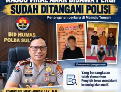 Kasus Anak Dibawa Pergi di Mamuju Tengah Sudah Ditangani, Kabid Humas: Proses Hukum Terus Berjalan
