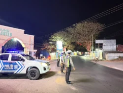 Patroli Blue Light Satlantas Majene Sasar Jalan Gatot Subroto dan Hasanuddin, Jaga Kamseltibcarlantas Malam Hari