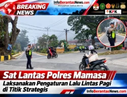Sat Lantas Polres Mamasa Laksanakan Pengaturan Lalu Lintas Pagi di Titik Strategis