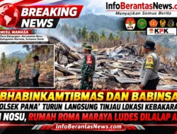 BHABINKAMTIBMAS DAN BABINSA POLSEK PANA’ TURUN LANGSUNG TINJAU LOKASI KEBAKARAN DI NOSU, RUMAH ROMA MARAYA LUDES DILALAP API