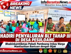 Hadiri Penyaluran BLT Tahap III di Desa Pesuloang, Bhabinkamtibmas Polsek Pamboang Imbau Warga Manfaatkan Bantuan dengan Bijak