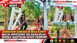 Jembatan Garuda di Desa Kunyi Mulai Dipasangi Gelagar Baja, Warga Nantikan Akses Ekonomi