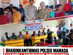 Bhabinkamtibmas Polsek Mamasa Hadiri Launching Posyandu Percontohan di Desa Rambusaratu