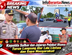 Kapolda Sulbar dan Jajaran Pejabat Utama Turun Langsung Atur Lalu Lintas dan Sapa Masyarakat 