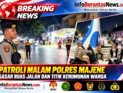 Patroli Malam Polres Majene Sasar Ruas Jalan dan Titik Kerumunan Warga