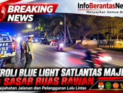 Patroli Blue Light Satlantas Majene Sasar Ruas Rawan, Tekan Kejahatan Jalanan dan Pelanggaran Lalu Lintas