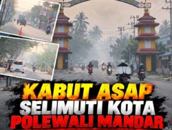 KABUT ASAP SELIMUTI KOTA POLEWALI MANDAR, MUNCUL DUGAAN KEBAKARAN, MASYARAKAT DIMINTA WASPADA