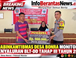 Bhabinkamtibmas Desa Bonra Monitoring Penyaluran BLT-DD Tahap III Tahun 2026