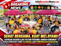 SEHAT BERSAMA, KUAT MELAYANI! KAPOLDA SULBAR AJAK PJU DAN PERSONEL BANGUN SEMANGAT KEKELUARGAAN LEWAT OLAHRAGA DAN PEMERIKSAAN KESEHATAN
