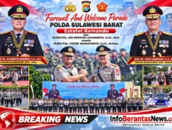 Farewell and Welcome Parade Polda Sulbar, Estafet Komando dari Adi Deriyan ke Totok Suharyanto