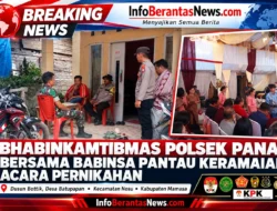 Bhabinkamtibmas Polsek Pana’ Bersama Babinsa Pantau Keramaian Acara Pernikahan di Dusun Bottik, Desa Batupapan