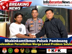 Bhabinkamtibmas Polsek Pamboang Selesaikan Perselisihan Warga Lewat Problem Solving